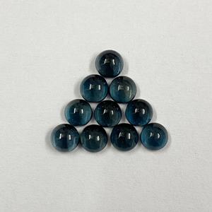 Meilleur achat beau naturel 7mm topaze bleue de londres ronde Cabochon à dos plat pierres précieuses en vrac au prix de gros - Product Image 6