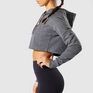 2025 Custom Made Casual Style Crop Top Hoodies Collection Hiver Longueur Courte Avec Logo Avant Vente En Ligne - Product Image 3