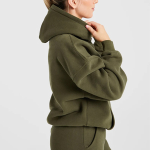 Sudaderas y sudaderas cortas de cuello alto con cremallera para mujer Sudaderas con capucha cortas de cuello alto con cremallera para mujer - Product Image 3