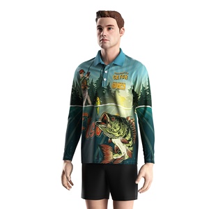 Camiseta Polo de Pesca de Manga Larga Unisex con Estampado de Dibujos Animados, Ropa Deportiva para Exteriores, Sublimación, Spandex/Poliéster, Anti-UV, Secado Rápido, UPF - Product Image 2