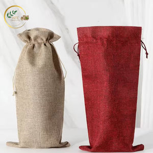 Sac fourre-tout en jute de haute qualité écologique à bas prix Sac cadeau à cordon Personnalisable Textiles du marché des vacances de Noël - Product Image 2