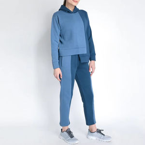 Ensemble survêtement hiver 2 pièces pour femme, décontracté, imprimé, respirant, 100 % coton, avec sweat à capuche et pantalon de jogging - Product Image 1