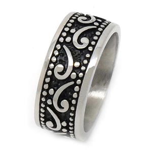 Anillo de Motero de Acero Inoxidable Plateado Vintage, Vendedor de EE. UU., Anillo de Moda de 10 mm en Tallas 8-13, Modelo SR71 - Product Image 2