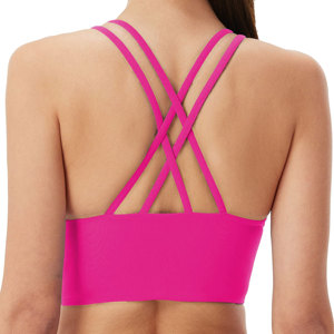 ACTIVEWEAR Sujetador deportivo de Yoga atlético de alta resistencia para mujer, espalda cruzada, suave resistencia al sudor, Color sólido, Sujetador deportivo Simple para Fitness - Product Image 5