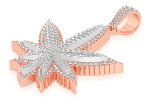 Moissanite colgante de hoja de marihuana 925 plata esterlina SativaCannabis 420 olla Unisex Hip hop Cannabis VVS Joyería de diamantes - Product Image 5