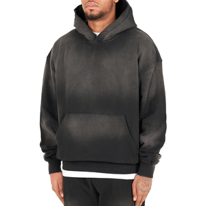 Vente en gros de sweats à capuche d'hiver en polyester/coton, de haute qualité, avec impression de logo personnalisé, effet délavé à l'acide, vintage, brodés et délavés à la pierre - Product Image 2