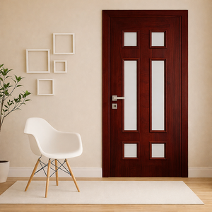 Fabricant de portes de secours intérieures coupe-feu, panneau en bois d'ingénierie et verre, OEM ODM Trade - Product Image 1