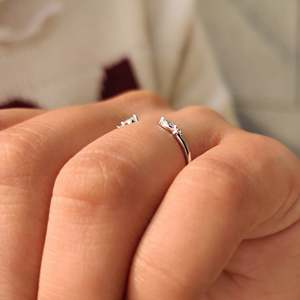<b>Open</b> Gap Style Marquise and Round Diamond Band Elegant Diamond <b>Rings</b> - Product Image 5