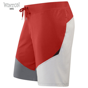 Winton Impex Short de bain décontracté pour homme en toile tissée 100% polyester, avec blocs de couleur sur le devant, cordon de serrage, taille mi-haute, antibactérien et séchage rapide - Product Image 1