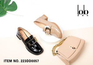 <span class=keywords><strong>Zapatos</strong></span> planos de cuero transpirables cómodos para mujer, mocasines de tacón cuadrado de Color sólido, parte inferior gruesa con lazo para trabajo informal - Product Image 3