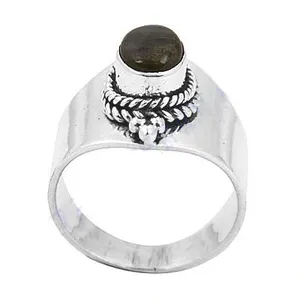 "<b>Turquoise</b>/Rhodium Plated/Rhodium Plated Sterling Silver <b>Ring</b> (Bezel Setting/Setting) for Women/Wedding" - Product Image 3