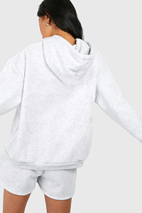 Sweats à capuche 100% coton de haute qualité pour femmes vêtements décontractés quotidiens poids lourd 500GSM surdimensionné épaule tombante hip hop sweat-shirt pour femmes - Product Image 3