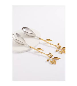 Latón Cocina Cena Tenedor Ensalada Cuchara Mango largo Acero utensilios de cocina más exigentes disponibles Hecho EN LA India - Product Image 5