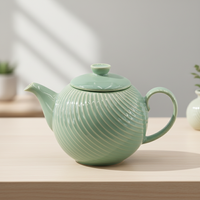 Théière en céramique réutilisable de 0,6 L, artisanale, cadeau pour les amateurs de thé et les collectionneurs, vente en gros 3459725Rc-0.6