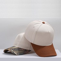 Alta calidad 100% algodón 5 paneles 2 tonos corona alta estructurada bordado curvo ala hebilla de Metal gorra de béisbol para hombres y mujeres