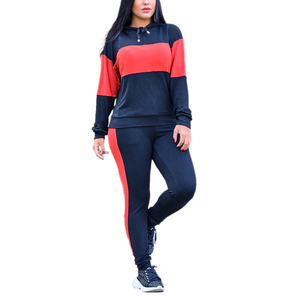 Conjunto de chándal personalizado de 2 piezas para mujer, Jersey de algodón con patrón sólido, Sudadera con capucha y pantalones de chándal, chándal de invierno para mujer - Product Image 2
