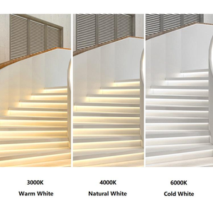 24V thông minh <span class=keywords><strong>LED</strong></span> cầu thang cảm biến ánh sáng Kit màu đen không thấm nước nhôm cơ thể ngoài trời có thể điều chỉnh độ sáng khách sạn biệt thự ip33 đánh giá - Product Image 4