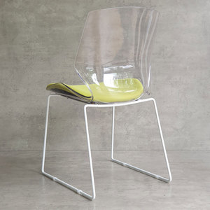 Modern Transparent <b>Dining</b> <b>Chair</b> with Mesh Fabric Upholstery & Backrest for Home <b>Dining</b> & Living Rooms - Product Image 5