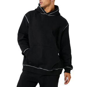 Vente en gros survêtement épais unisexe personnalisé sweat à capuche surdimensionné ensemble pantalon de survêtement point contrasté pantalon à capuche unisexe - Product Image 5