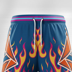 Shorts en maille 100 % polyester personnalisés avec grande surface d'impression et poches profondes pour événements promotionnels et branding d'équipe - Product Image 3