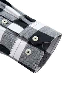 <b>Men's</b> Custom Button-Down Flannel <b>Shirts</b> Breathable Plain Business Smart Plaid Stand Collar <b>Pockets</b> OEM Casual Print Flannel - Product Image 4
