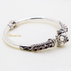 Buy Lab Created Ruby Gemstone 925 <b>Sterling</b> <b>Silver</b> Kada <b>Bracelet</b> for <b>Women</b> Traditional Handmade Jewelry Suppliers Wholesale - Product Image 2