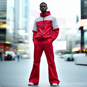 Veste coupe-vent avec pantalon pour hommes OEM Ensemble deux pièces élégant pour le jogging, le streetwear et les vêtements de sport légers - Product Image 6