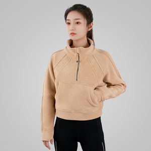 Sweat-shirt à capuche ample pour femme, à manches longues, en polaire douce et chaude, respirant, style décontracté, tricoté, pour l'hiver - Product Image 2