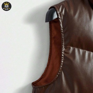 <b>Padded</b> Men's Canvas Puffer Vest Sleeveless Winter <b>Jacket</b> 100% Polyester <b>Waterproof</b> Reversible Custom Logos & Colors Breathable - Product Image 5