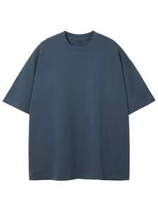 T-shirt à manches courtes en coton épais 230g pour hommes T-shirt à manches courtes en pur coton ample de couleur unie - Product Image 5