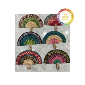 Seagrass Hand <b>Fan</b> Portable Woven Seagrass Hand <b>Fan</b> Eco Friendly Cooling <b>Fan</b> For Home Event Decoration And <b>Wall</b> Display - Product Image 1