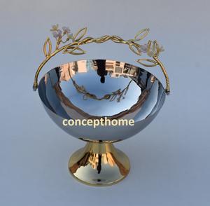 Silver Plated Stainless Steel Handmade Decorative <b>Bowl</b> Serving Food Fruit Classic <b>Bowl</b> - Product Image 1