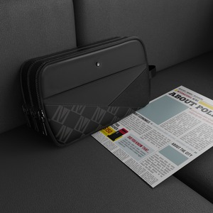 Levelo Signature Logo Poche <b>Pouch</b> Fashionable <b>Leather</b> Makeup/Toiletry Bag with Zipper Closure for Daily Use and Travel - Product Image 5