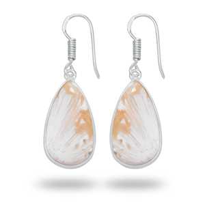 Nueva Colección 2026, Pendientes de Scolecita Color Durazno, Pendientes de Piedras Preciosas, Latón Plateado en Plata, Joyería de Lujo para Ella - Product Image 4