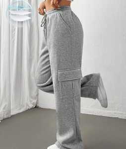 OEM nouveau pantalon de travail multi-poches pour femmes taille haute pantalon ample et décontracté à la cheville pantalon cargo femmes - Product Image 5