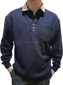 Camiseta de Hombre al por Mayor, 100% Algodón, Transpirable, Informal, Personalizable, Azul Marino para Golf - Product Image 2