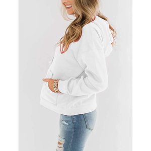 Sweat à capuche surdimensionné brodé pour femme en molleton de coton de haute qualité, séchage rapide, respirant, manches longues, avec poche avant - Product Image 2