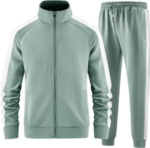 Última llegada personalizada de los hombres de manga raglán completa de ajuste Regular bordado 3D personalizado chaqueta y pantalón de los hombres conjuntos de chándal - Product Image 1