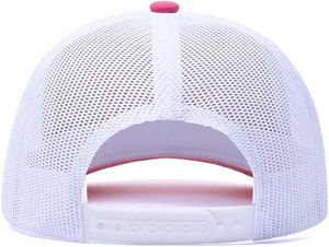 Chapeau de camionneur de couleur rose à profil bas Casquette arrière en maille non structurée pour Streetwear, randonnée et vêtements décontractés - Product Image 5