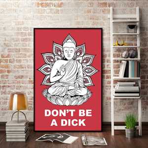 Póster de Buda de Madeleine, arte de pared en lienzo con la frase 'No seas un idiota' - Product Image 1