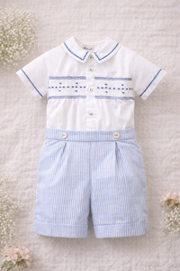 Conjunto de Pantalones Cortos con Bordado para Bebé Niño, Pantalones Rojos, Atuendo Clásico Bordado para Bebés y Niños Pequeños - Product Image 2