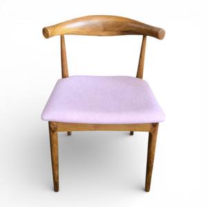 Mid Century Modern Teak Bull <b>Chair</b> Solid Wood Cow Horn Dining <b>Chair</b> with <b>Upholstered</b> Fabric Seat for Restaurant & Hotel Project - Product Image 2