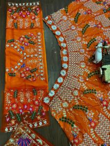 Lehenga choli ปักเลื่อมอินเดียและปากีสถานสำหรับผู้หญิงทำจากผ้าใบแคนแคนวาส - Product Image 6