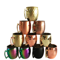 VEDELA NATURALS Tasse en cuivre martelé Moscow Mule avec logo personnalisé 350ml 500ml Cadeaux d'affaires Réutilisable Inde Usage domestique Star Leaf