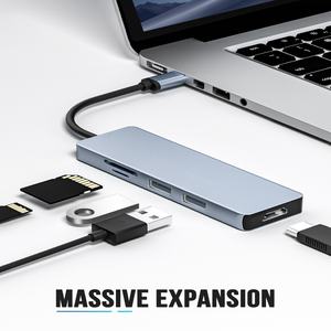 Фабрика <span class=keywords><strong>Shenzhen</strong></span> ODM OEM Usb порт концентратор 5 в 1 USB 3,0 Por концентратор алюминиевая док-станция совместимая Tf/sd карта для ноутбука - Product Image 5