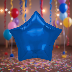 Palloncini in Foil a Forma di Stella Blu Scuro per Feste, 19 Pollici, Confezione da 12 Pezzi - Product Image 3