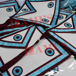 Tablier maçonnique de maçons de maîtres de marque avec des rosettes Tablier maçonnique de vente chaude pour l'uniforme - Product Image 2