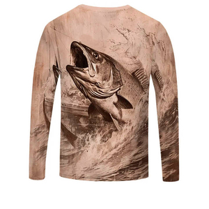 เสื้อตกปลาแขนยาวแบบมีฮู้ด ป้องกันแสงแดด ผลิตตามสั่ง ระบายอากาศได้ดี แห้งเร็ว สำหรับผู้ชาย - Product Image 2