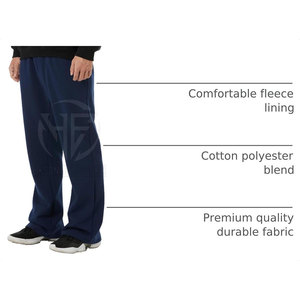 Fashion Casual <b>Trousers</b> Breathable Fabric <b>Elastic</b> Waistband Wide Leg Smooth Comfortable <b>Men</b> Flared Sweat Pant - Product Image 3