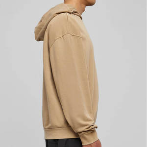 Venta al por mayor de algodón pulóver con capucha para los hombres de gran tamaño personalizado diseño pesado liso teñido para el invierno de gran tamaño básico con capucha - Product Image 4